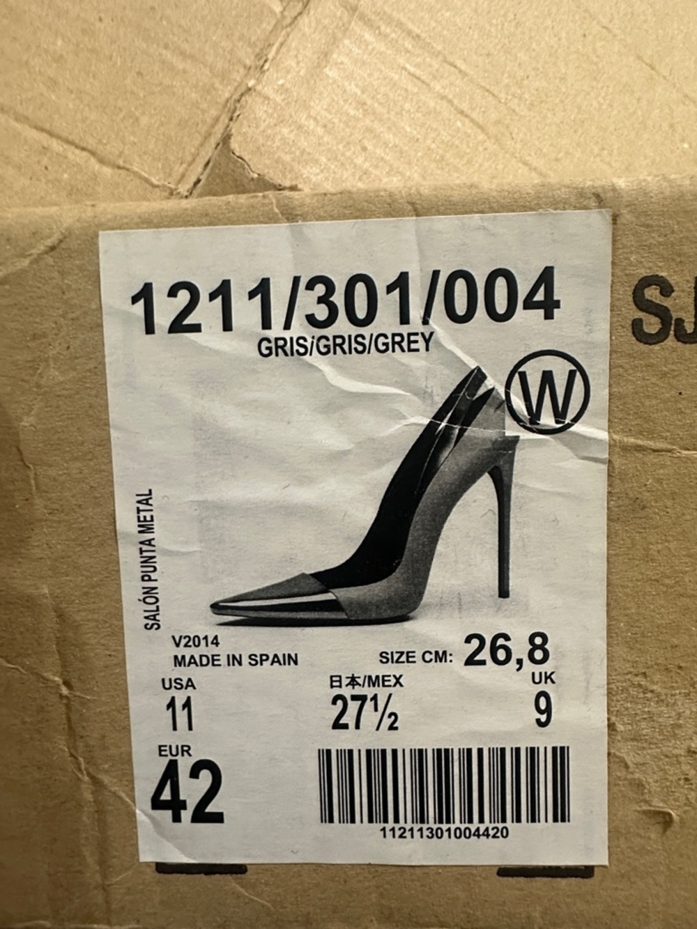 Zara Silver-Tip Grey Pointed Slingback Heels - Picture 8 of 8